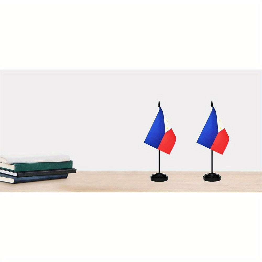 USA Tischflaggen Set 2 Stück - Amerikanische Mini-Flaggen 20,8x14cm Mit Ständer