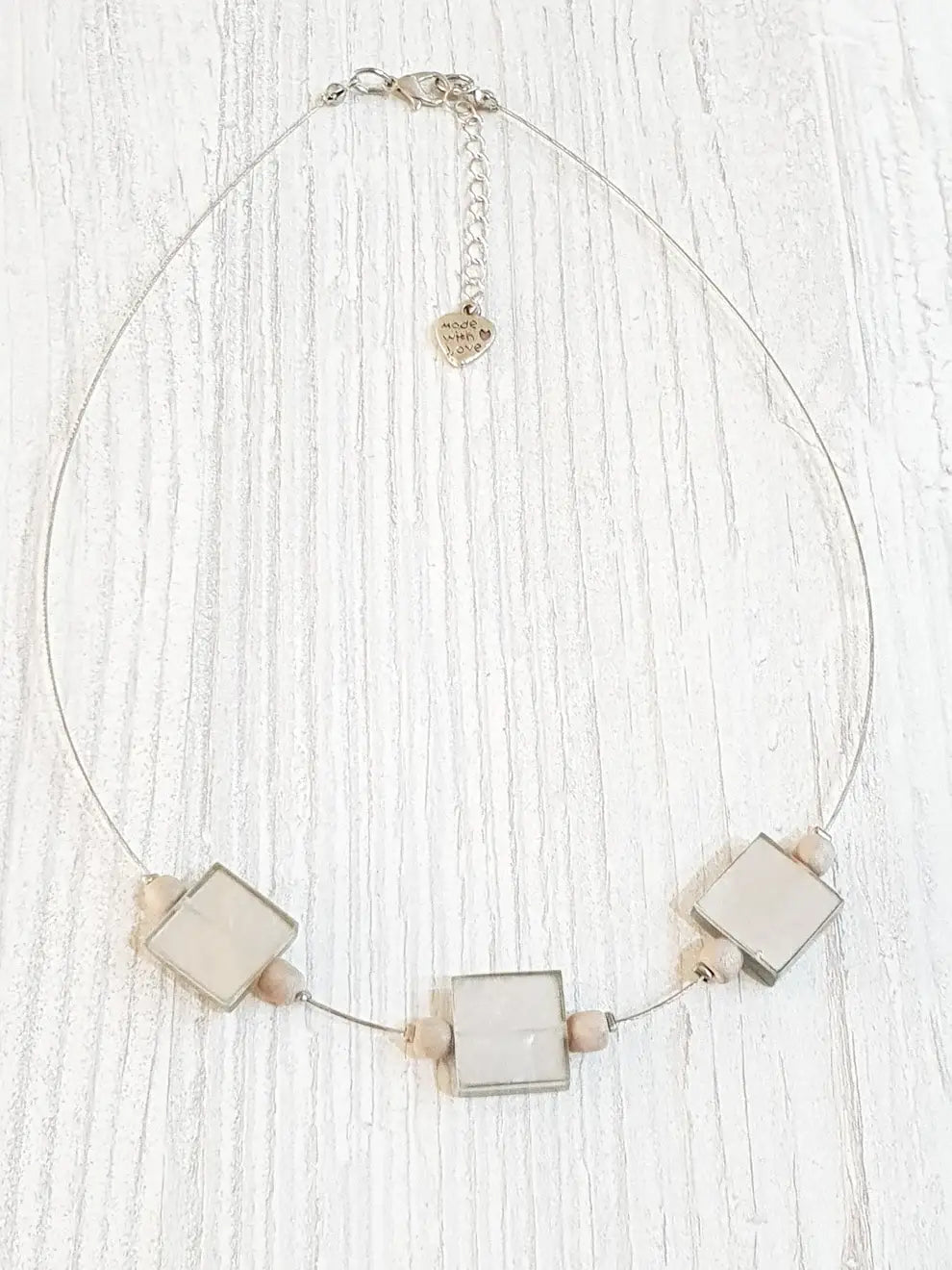 Capiz necklace short / pendant 15mm / BG-1125