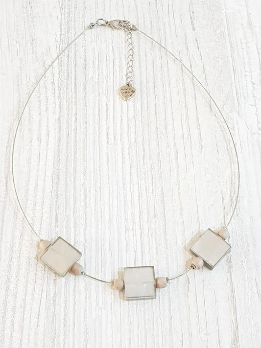 Capiz necklace short / pendant 15mm / BG-1125