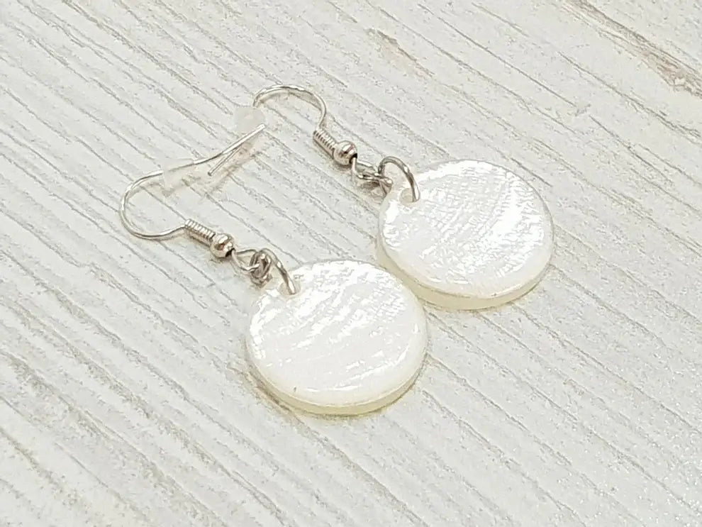 Capiz shell earrings 20mm / BG-3358