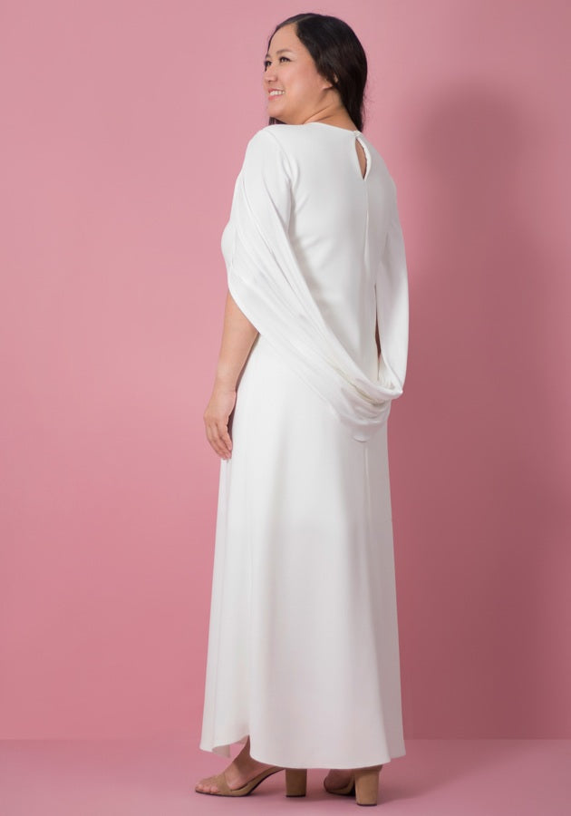 Emdroidered Lace Wraparoud Cape Sleeve Maxi Dress !!!PREORDER!!!