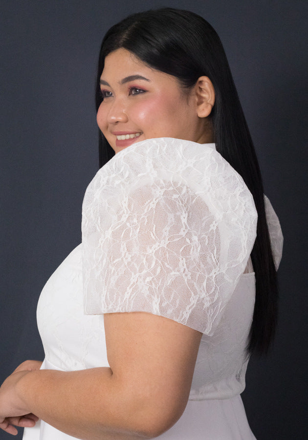 Philippine Filipiniana Collared Overlap Mullet Maxi Dress !!!!PREORDER!!!