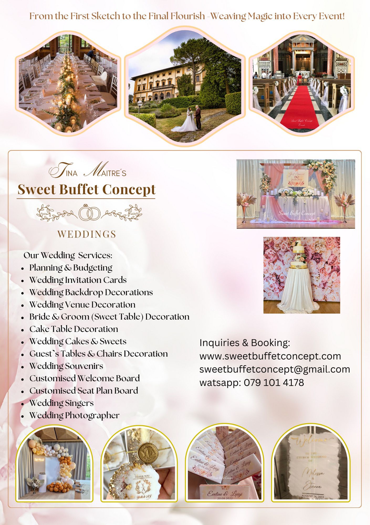 Tina Maitre's Sweet Buffet Concept Events Design and Cakes