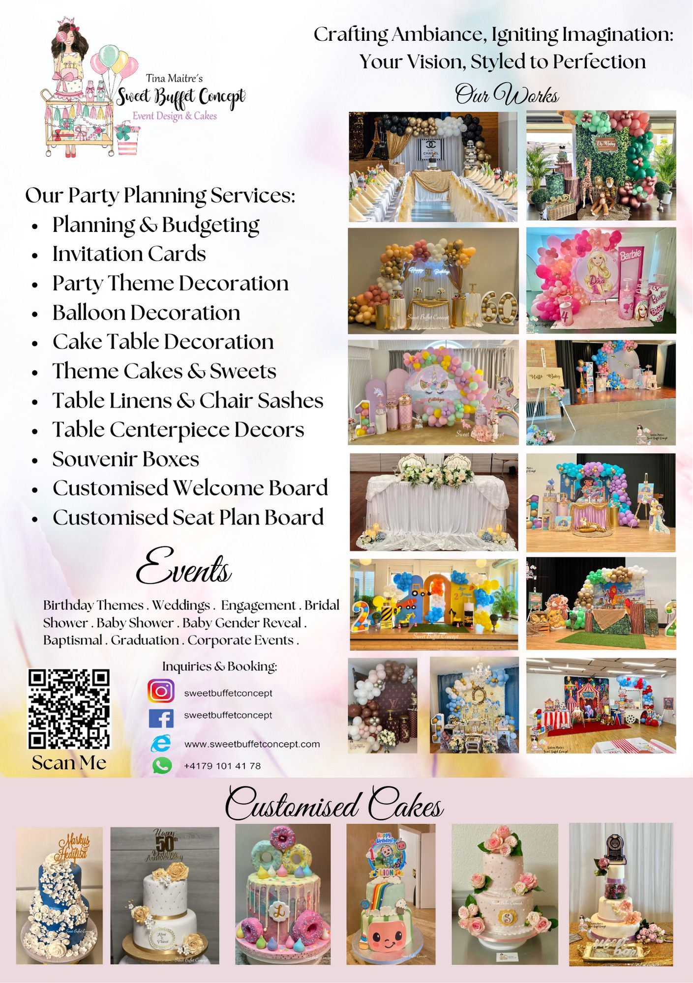 Tina Maitre's Sweet Buffet Concept Events Design and Cakes