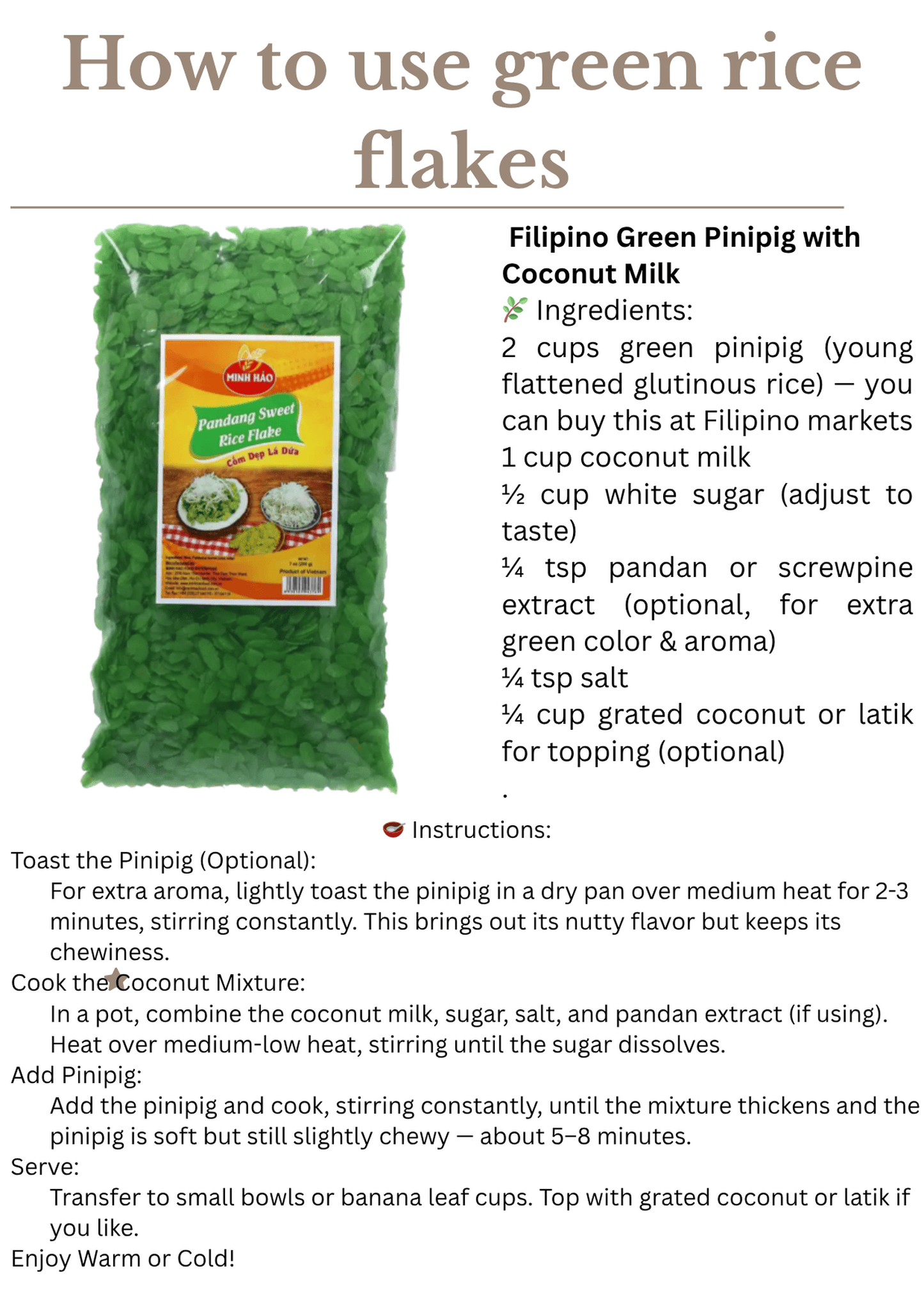 Pinipig/Rice Flakes green 200g