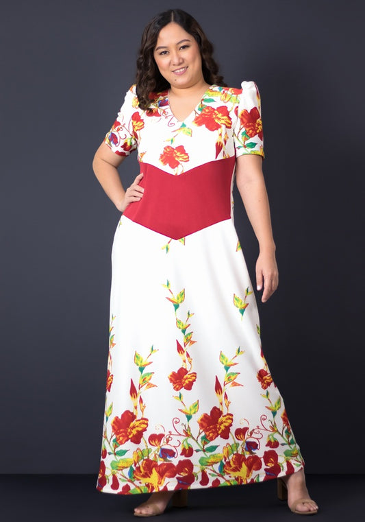 Mini Puff Sleeves Maxi Dress !!!!!!MADE TO ORDER!!!!!!
