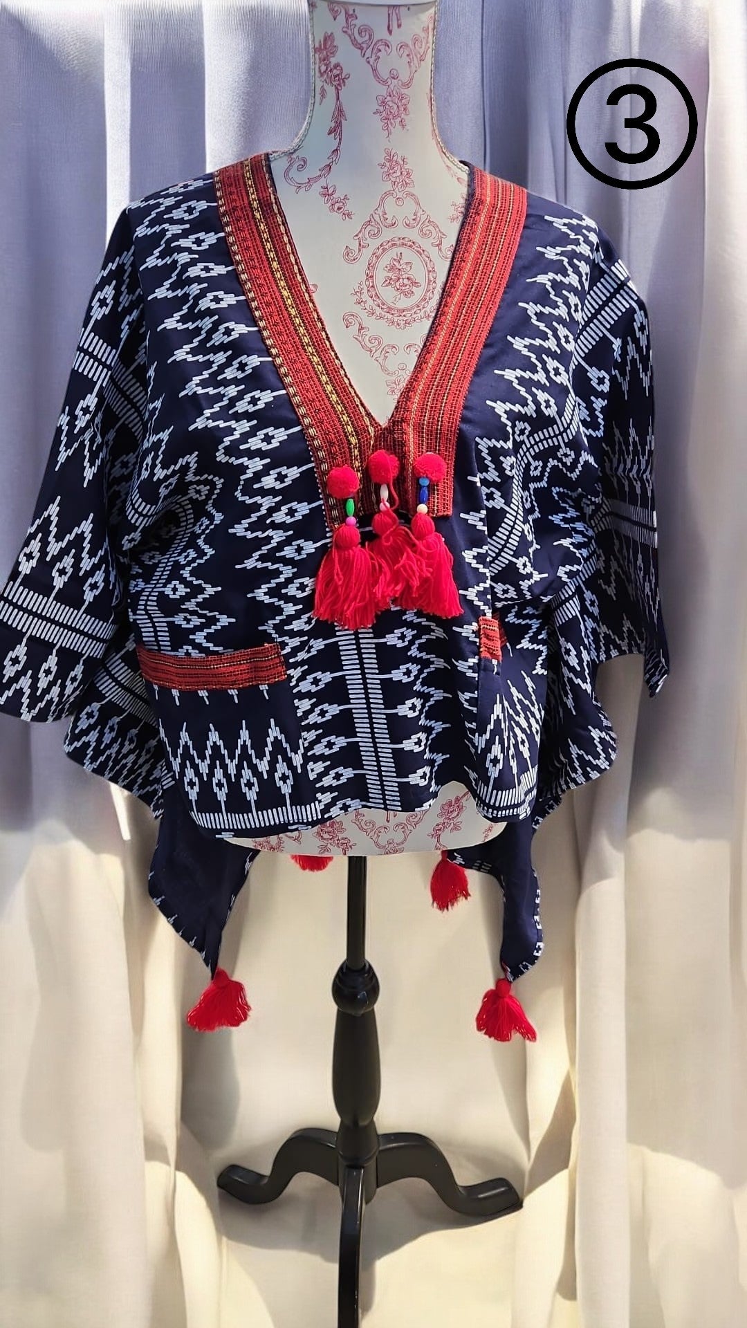 Philippine Ethnic Blouse Poncho style one size max XL
