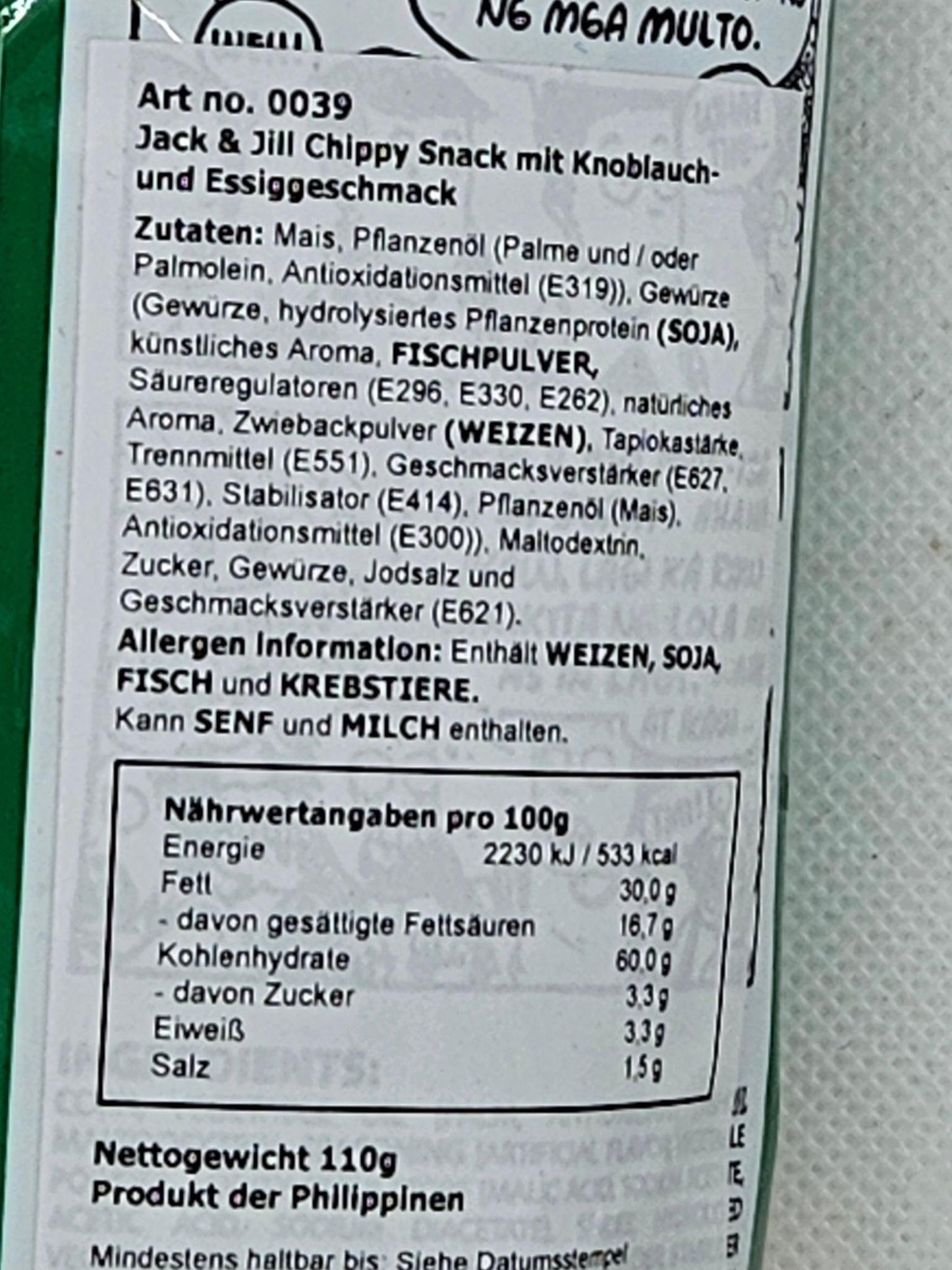 Chippy Garlic and Vinegar 110g