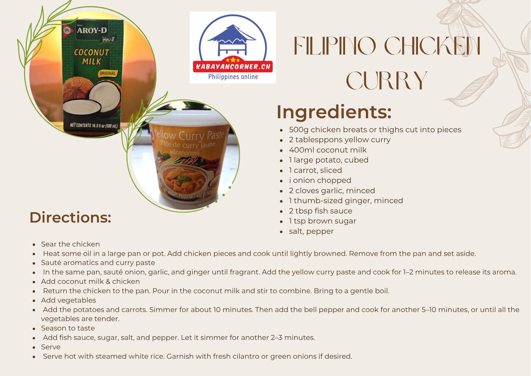 How to cook Filipino Chicken Curry