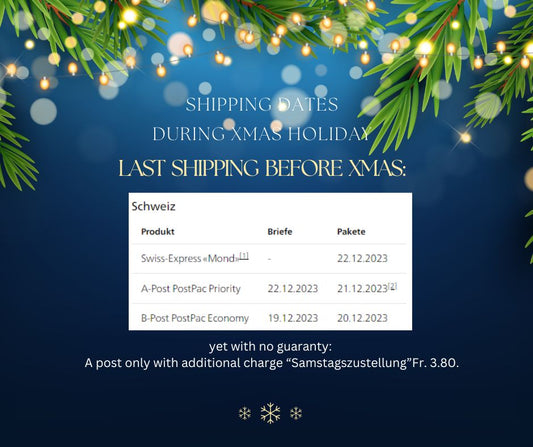Xmas holiday Swiss Post shipping