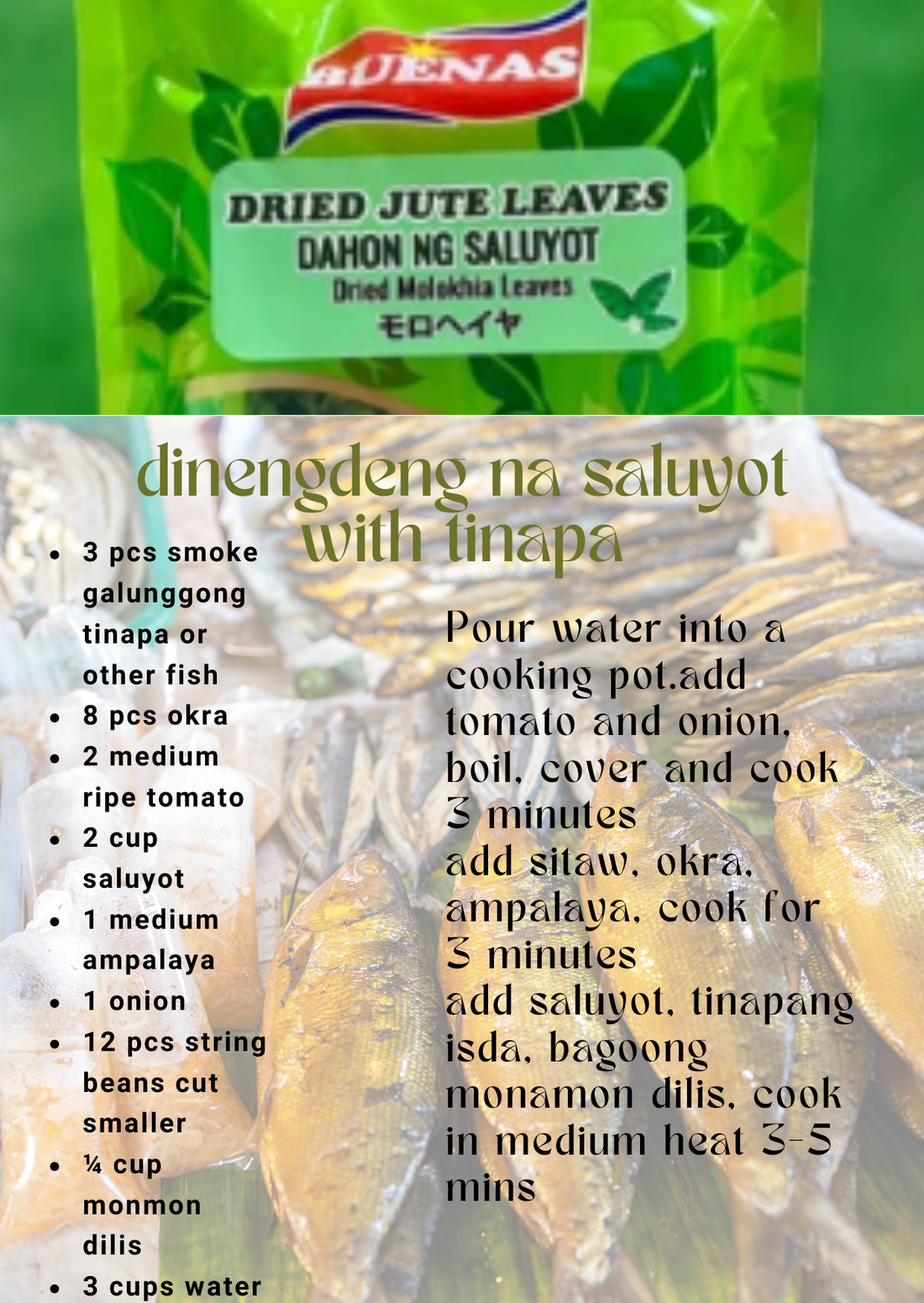 How to cook Dinengdeng na Saluyot with Tinapa