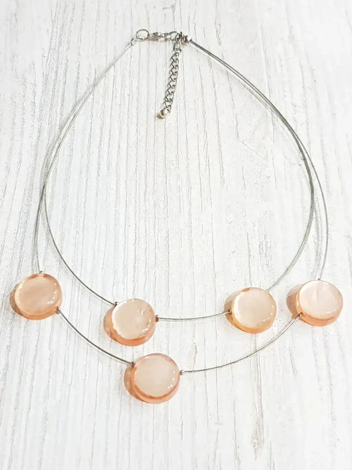 Capiz necklace short / pendant approx. 16mm / BG-0808