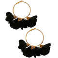 Hoop Flower Earring black