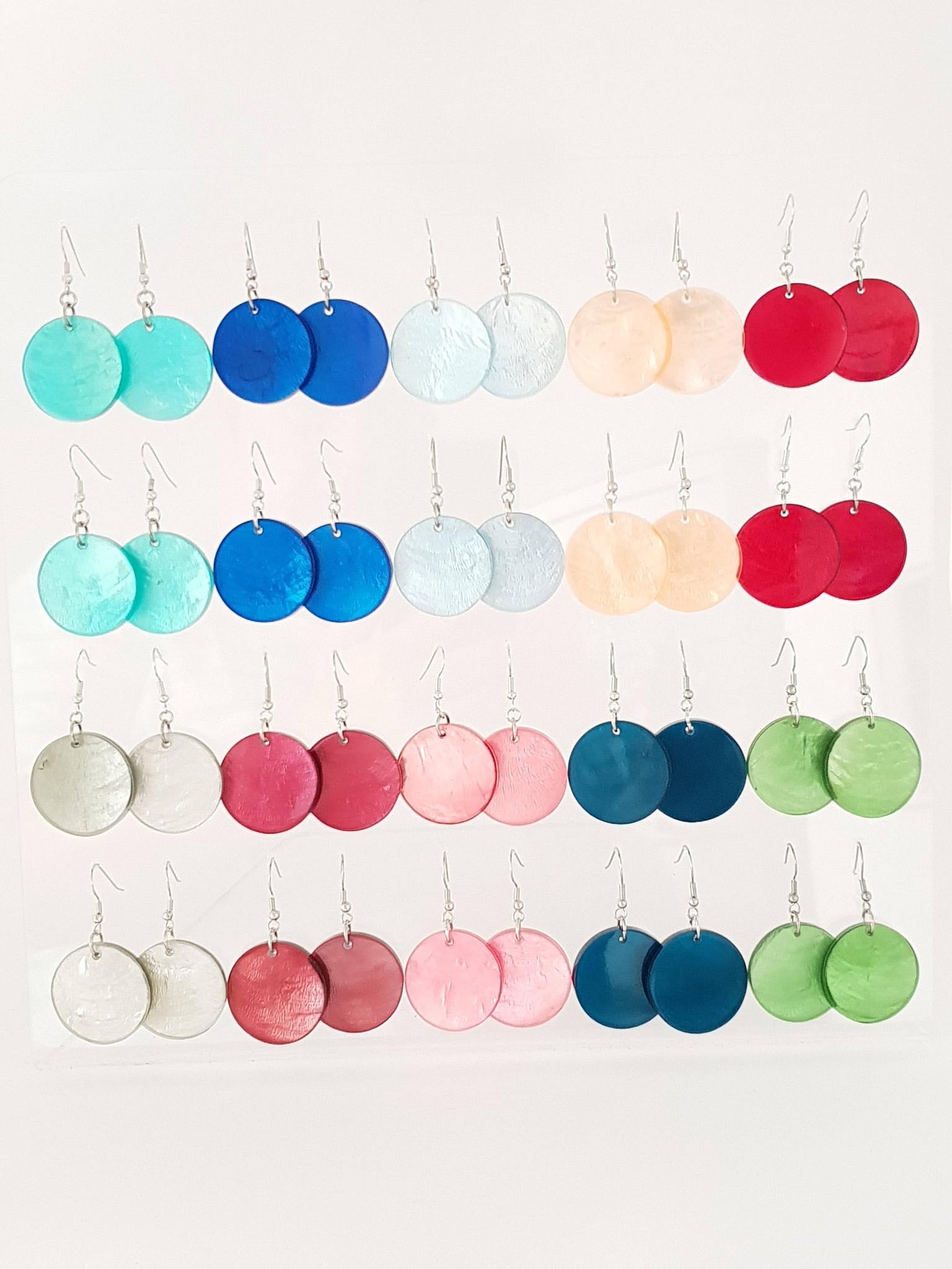 Capiz shell earrings 30mm