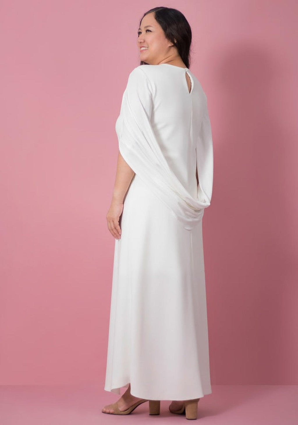 Emdroidered Lace Wraparoud Cape Sleeve Maxi Dress  !!!!!!MADE TO ORDER!!!!!!