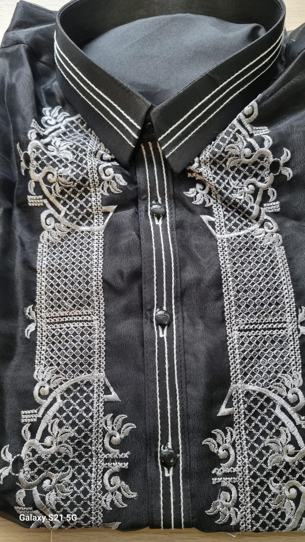 Philippine Herren Barong Schwarz