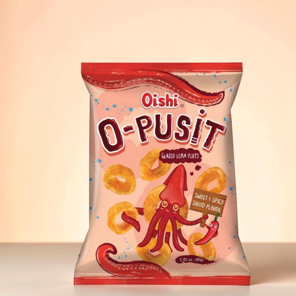 O-Pusit glazed Corn Puffs 80g