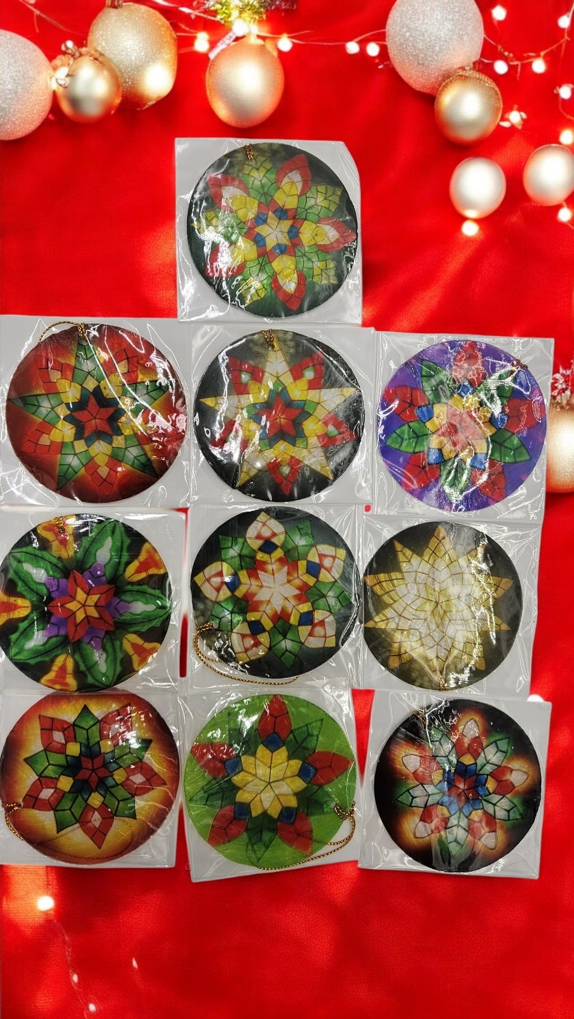 Capiz Ornaments Set 10pcs  Set E