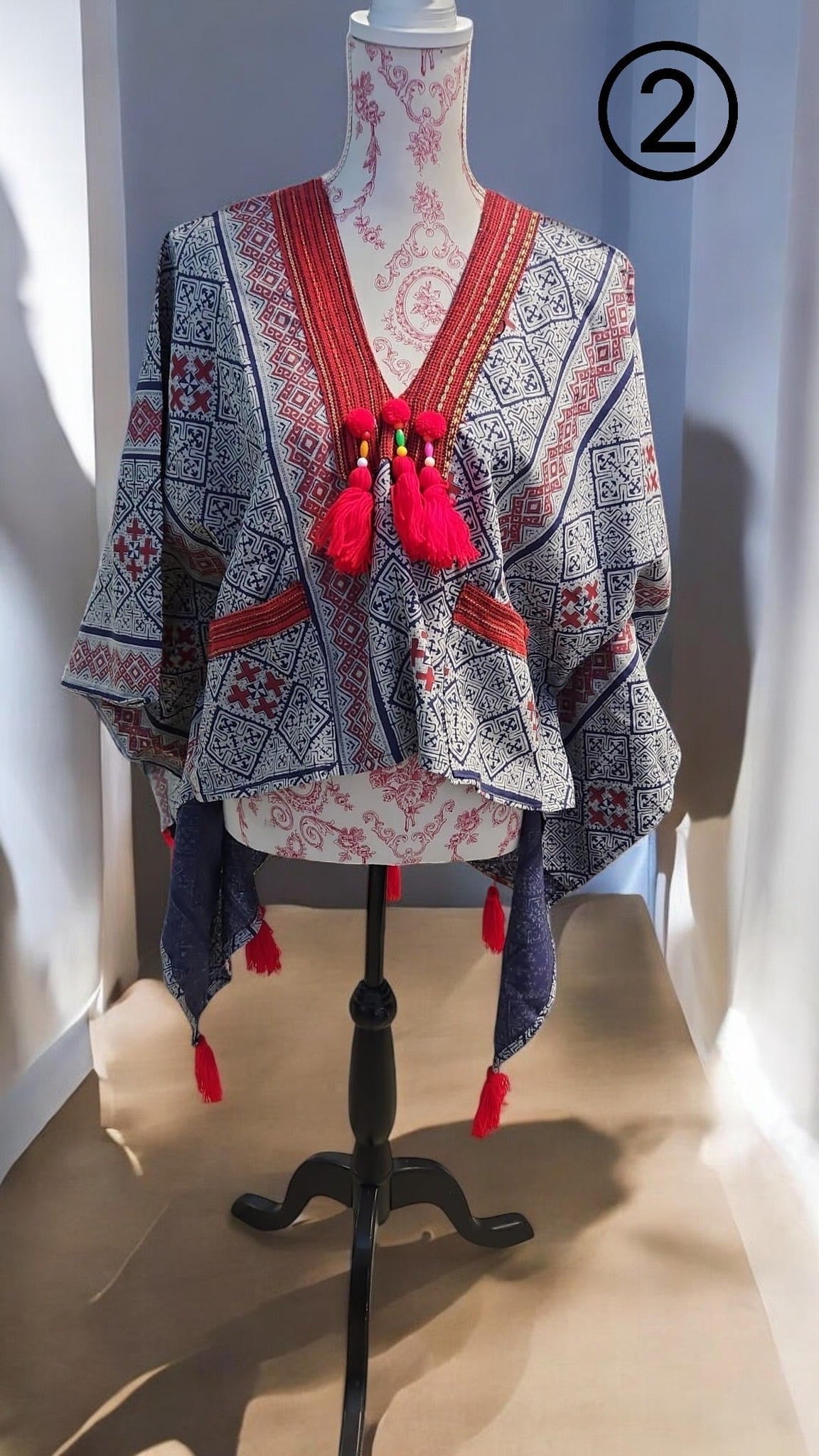 Philippine Ethnic Blouse Poncho style one size max XL