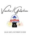 Voucher/Gutschein  for online orders valid till October 29 2029