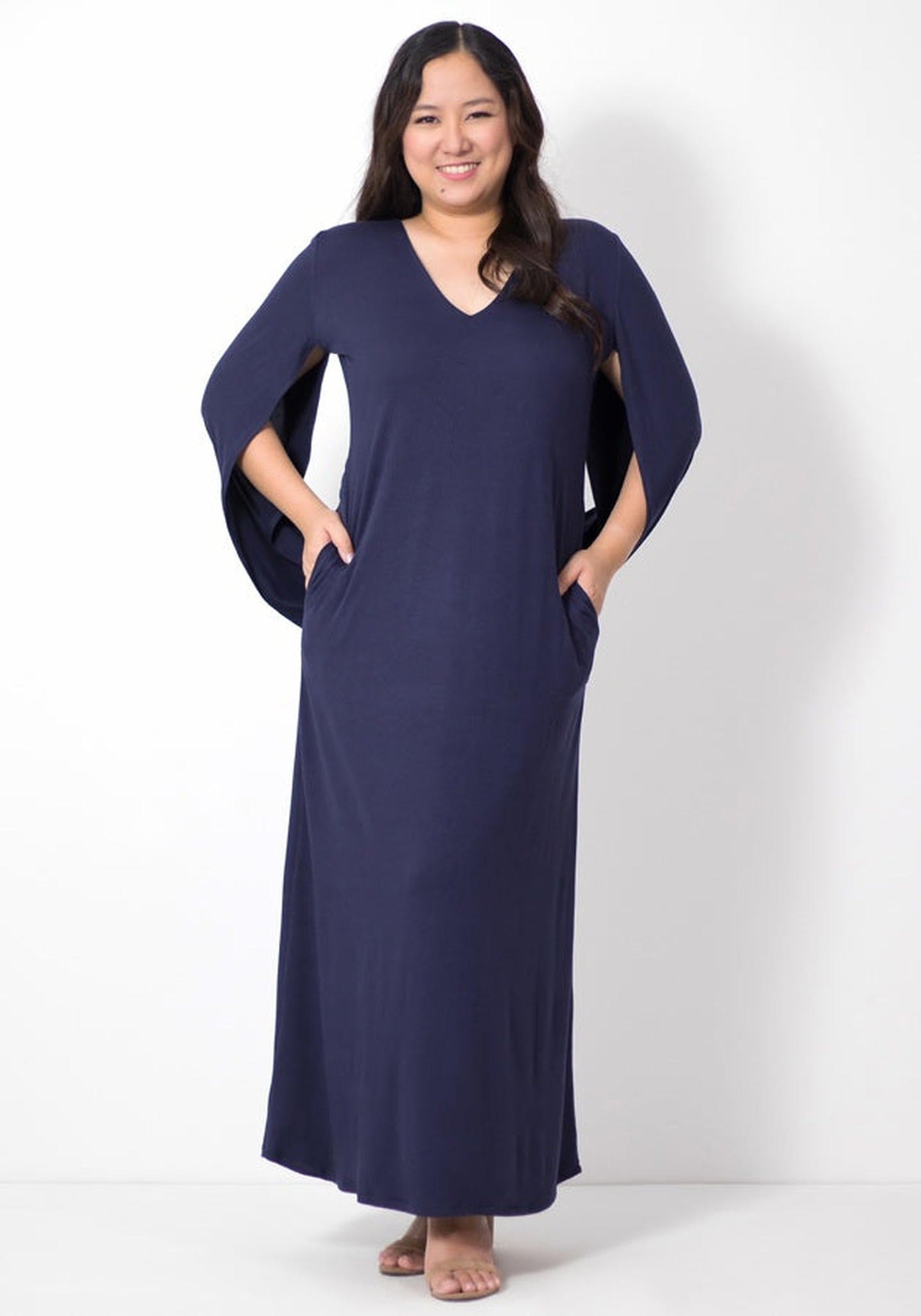Wraparound Cape Sleeves Maxi Dress !!!!!!MADE TO ORDER!!!!!!