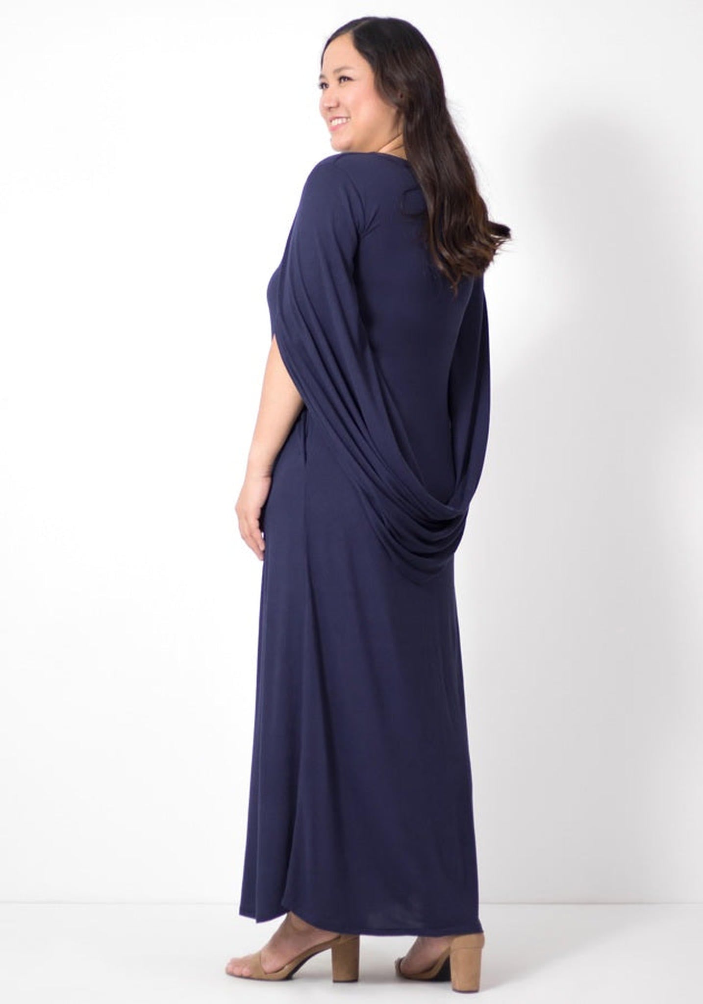 Wraparound Cape Sleeves Maxi Dress !!!!!!MADE TO ORDER!!!!!!