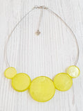 Capiz Necklace yellow short / pendant approx. 20-40mm
