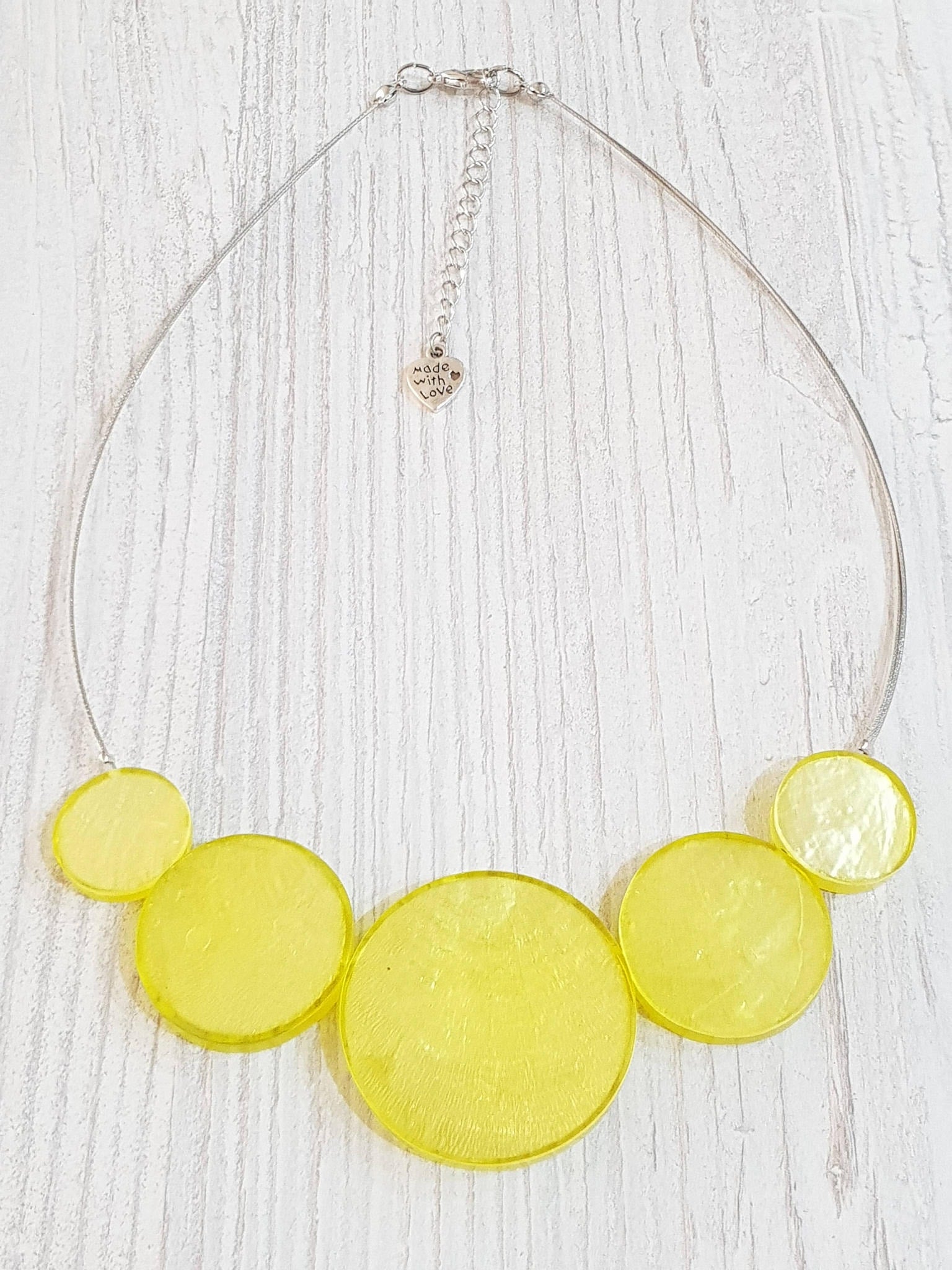 Capiz Necklace yellow short / pendant approx. 20-40mm