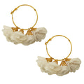 Hoop Flower Earrings white