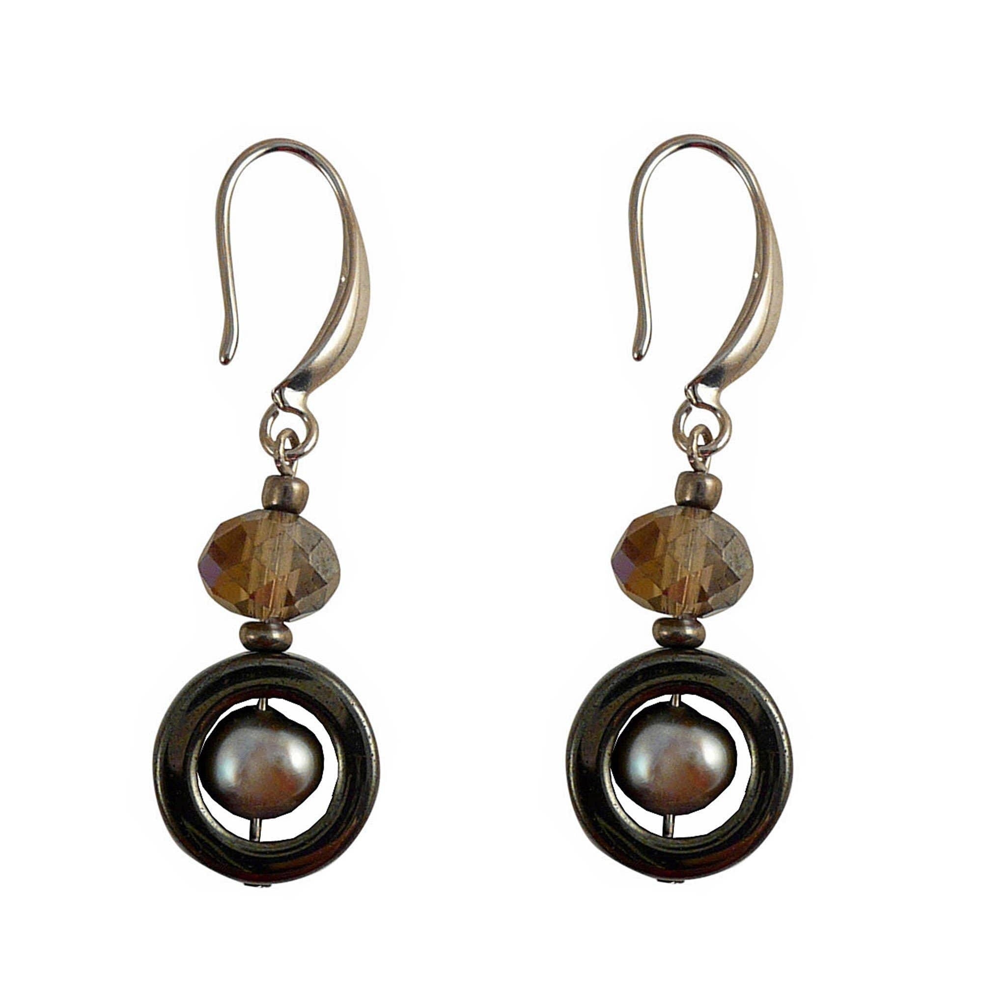 Earrings Hämatite grey