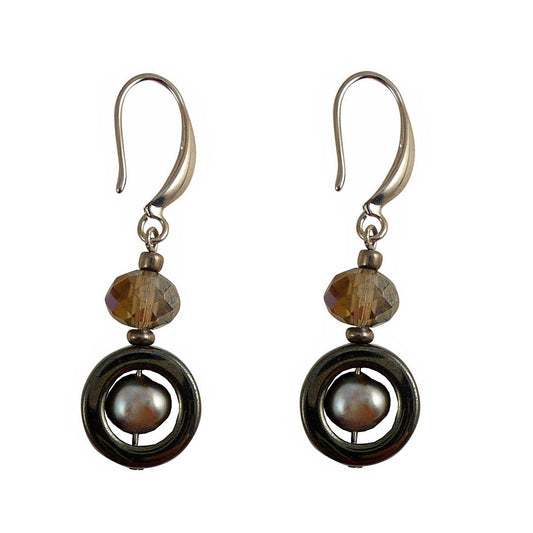 Earrings Hämatite grey