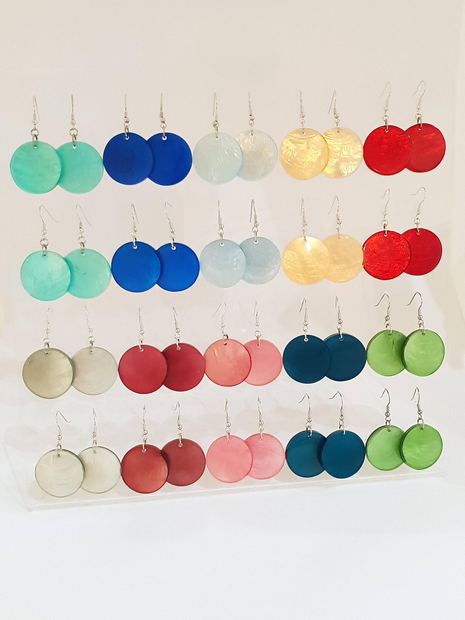 Capiz shell earrings 30mm