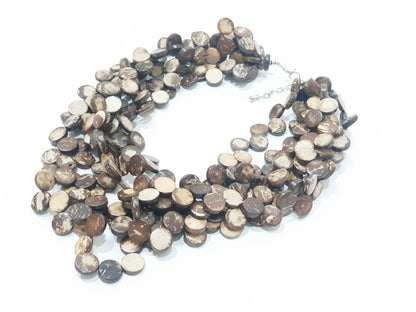 Vegan Necklace 6 rows 50cm