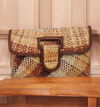 Pandan Overlap Bag/Clutch w/ Chain