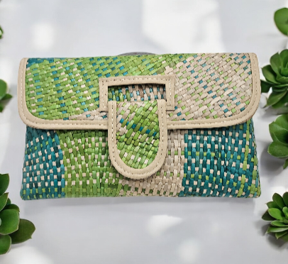 Pandan Overlap Bag/Clutch w/ Chain