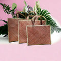 Handmade native Bayong Bag red Triple Wave