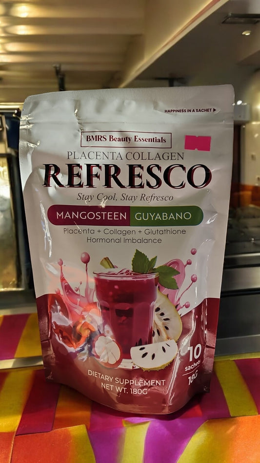 Refresco Mangosteen Guyabano Collagen Drink 10x18g