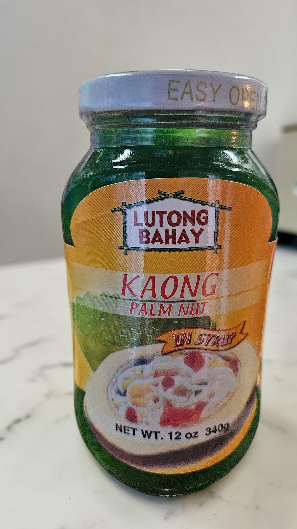 kabayancorner.ch Kaong Green Palmfrüchte in Sirup im 340g Glas für philippinische Desserts und Halo-Halo