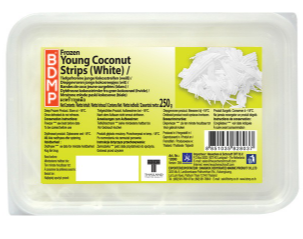Frozen Young Coconut stripes 250g